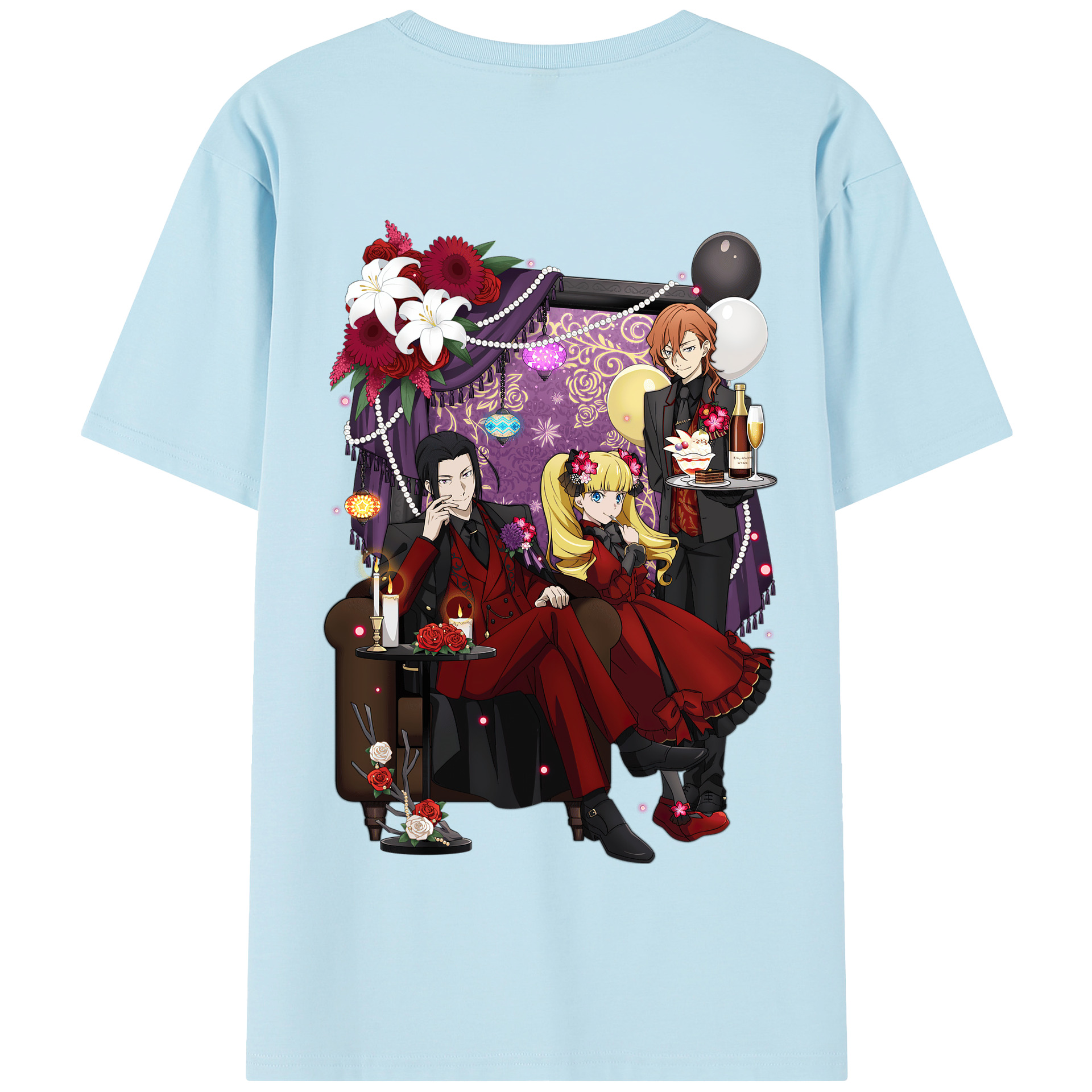 （画像用） 文豪ストレイドッグス Bungo Stray Dogs 綿100％半袖Tシャツ（背面プリント）